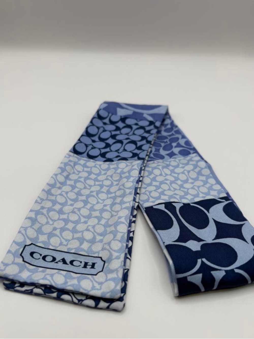Coach Y2K Signature Patchwork Silk Bag Scarf EUC